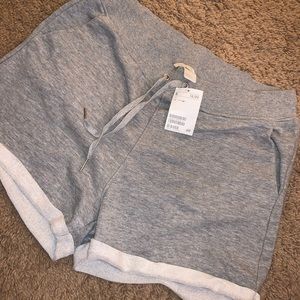 H&M gray french terry rolled hem shorts
